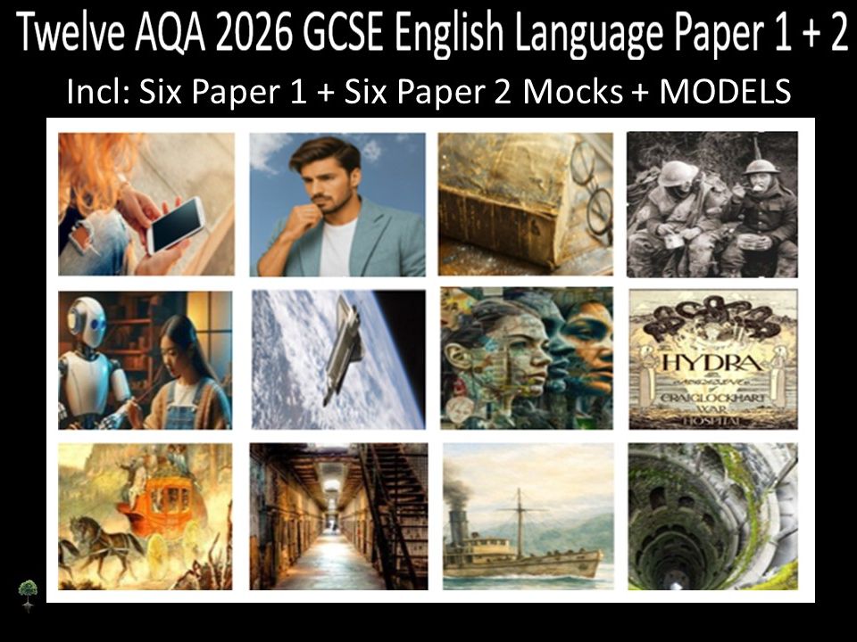 Twelve AQA 2026 GCSE English Language Paper 1 + 2 Mocks | Models