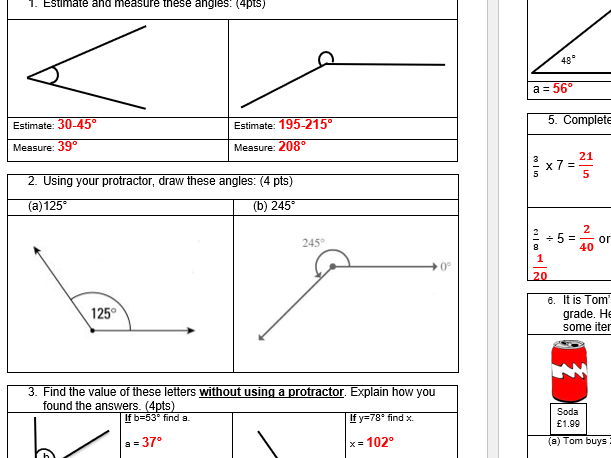 Cambridge Maths Stage 6_Angles and Multiplication and Division Assessment