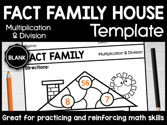 Blank Fact Family House Template (Math Printable Template)