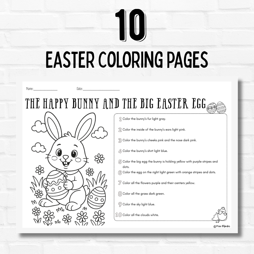 Easter Following Instructions Colouring | Listening Activity | ESL ...
