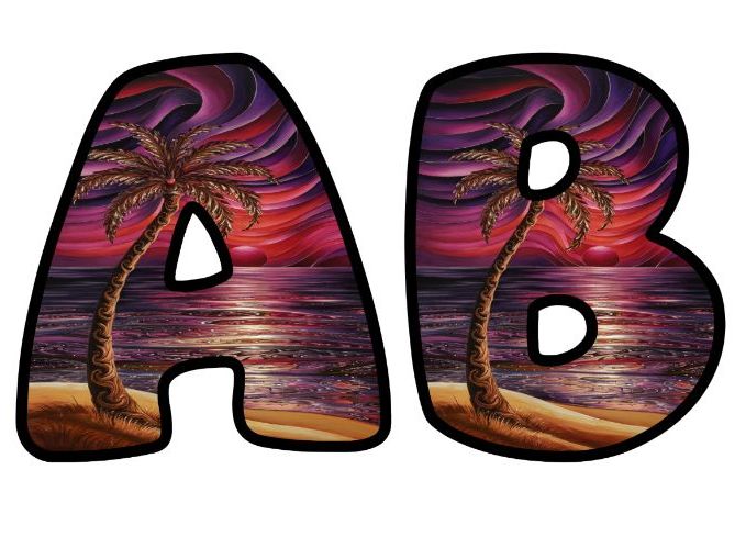 Desert Island Art Red Classroom Display Lettering Set | Upper & Lowercase Letters, 0-9 and Signs
