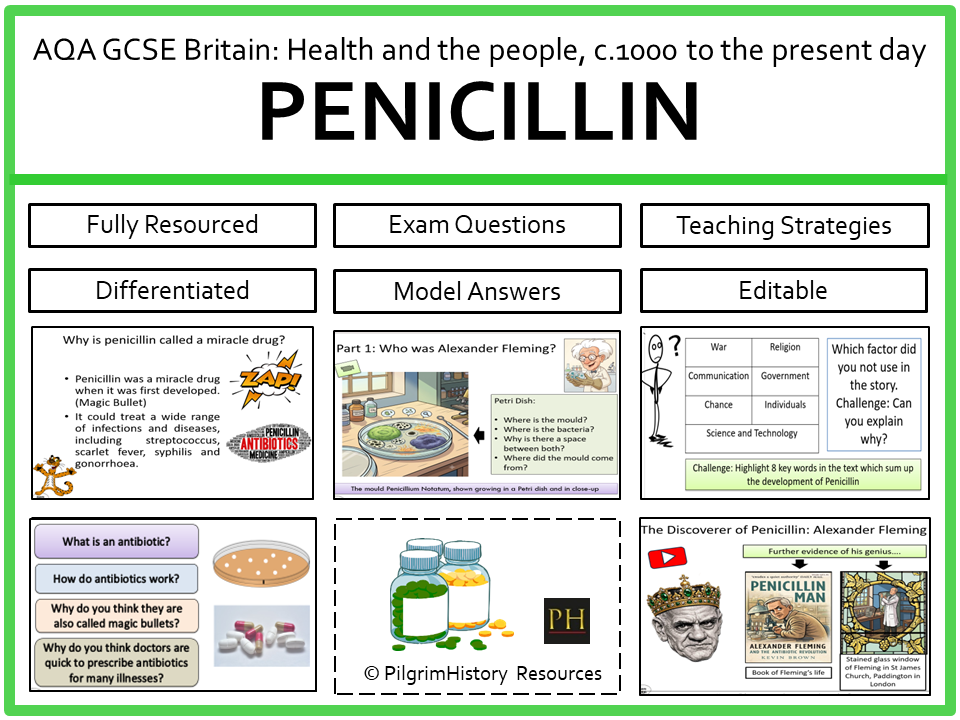 AQA GCSE Britain Health and the People: Penicillin: Alexander Fleming, Florey and Chain
