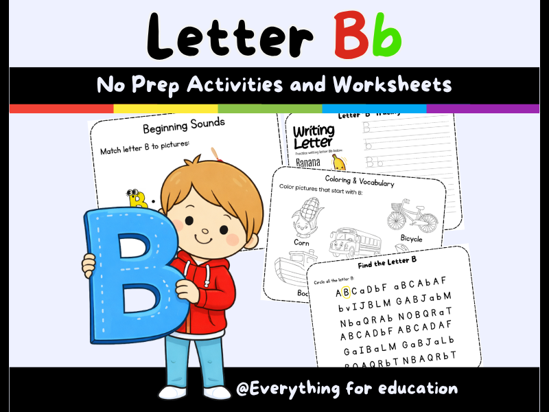 Master the Letter B with this comprehensive 15-page Activity Pack!