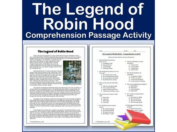 The Legend of Robin Hood - Folklore Reading Comp Passage & Activity | Editable