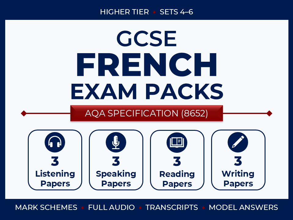 AQA GCSE French (2026) – Higher Exam Pack Bundle (Sets 4-6)