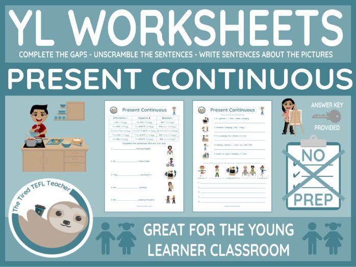 ESL Young Learner Present Continuous Worksheets