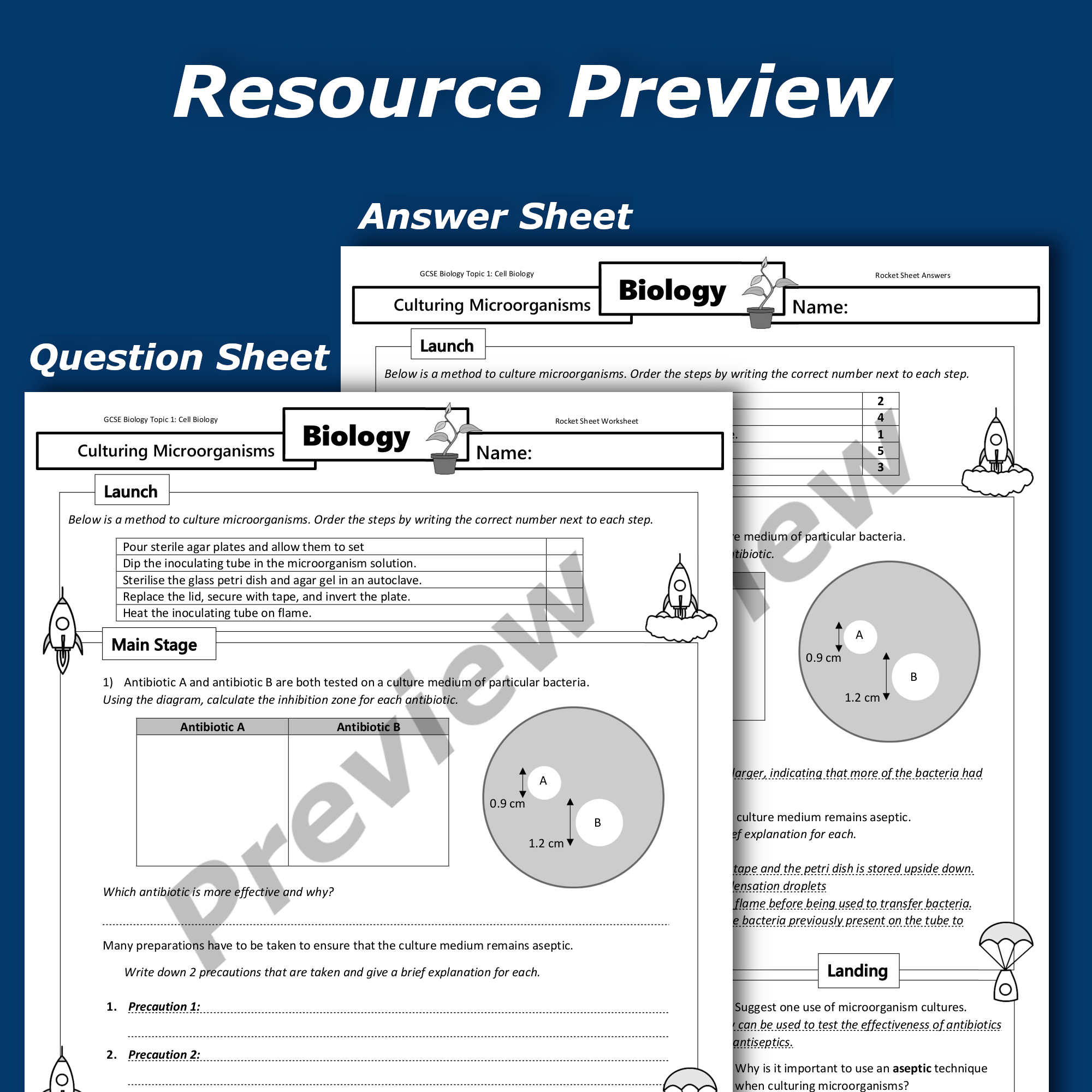Culturing Microorganisms Home Learning Worksheet GCSE | Teaching Resources