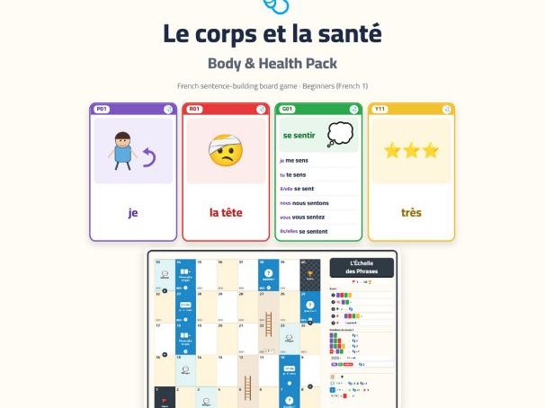 French Body & Health Sentence-Building Game
