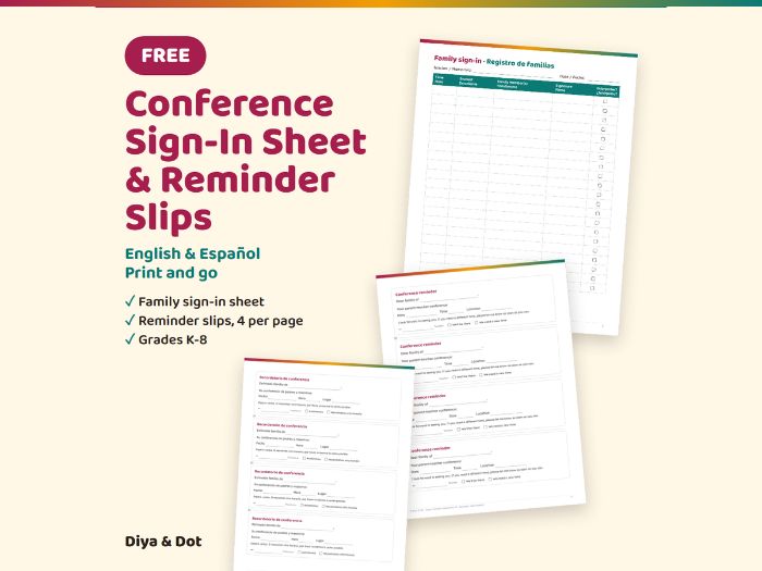 Parent Teacher Conference Sign-In Sheet