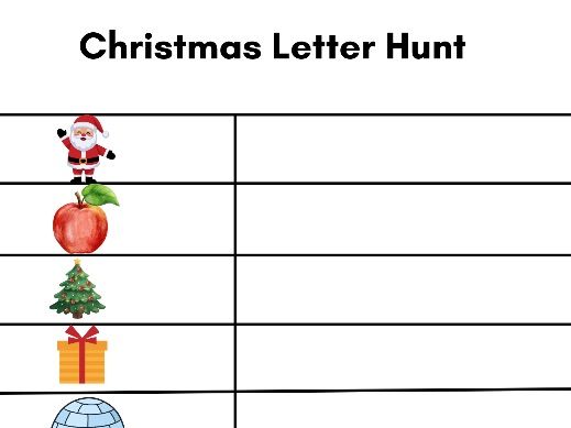 Christmas Letter Hunt – Initial Sounds (Set 1)
