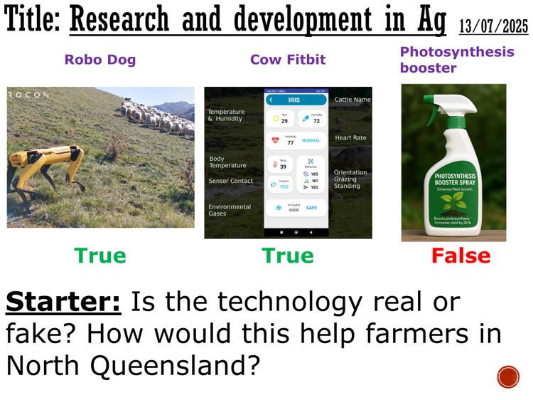 Research and Development in Agriculture