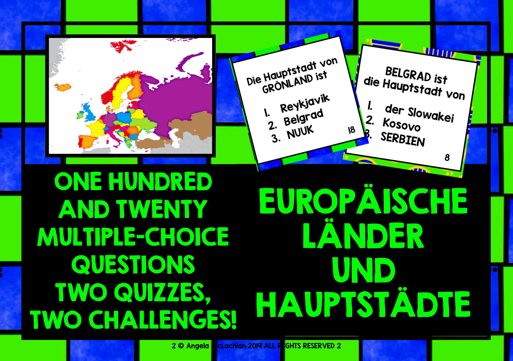 GERMAN QUIZ EUROPE COUNTRIES & CAPITALS Teaching Resources