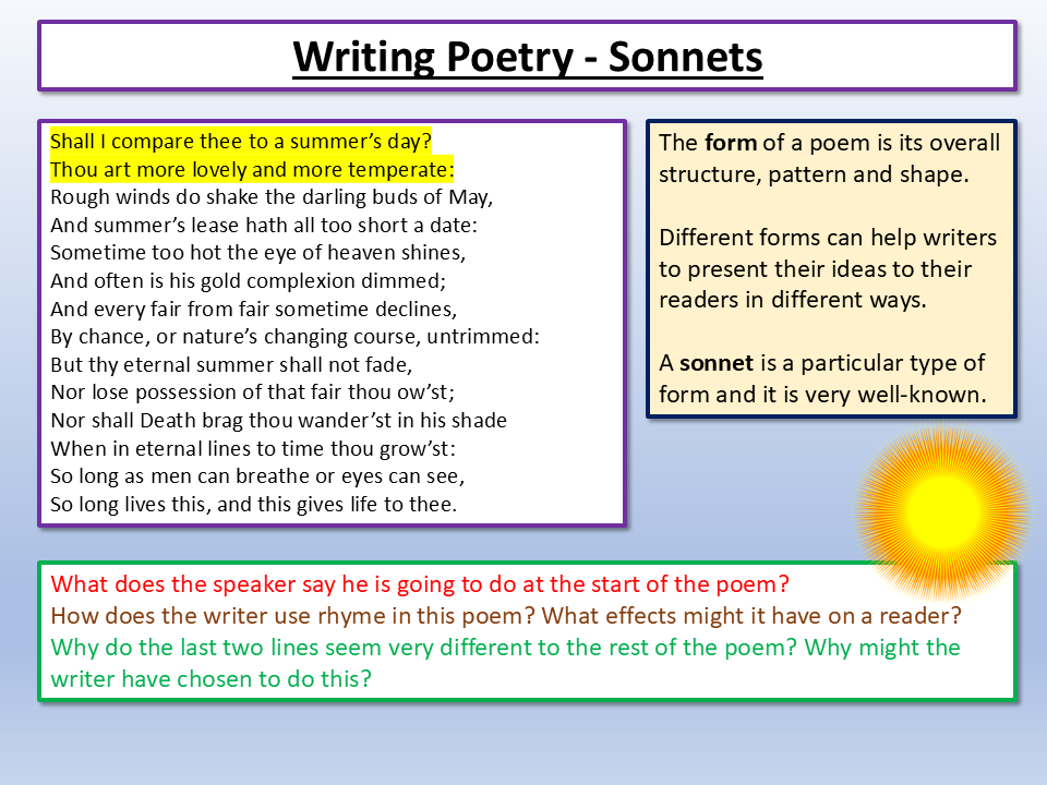 Poetry Writing Sonnets