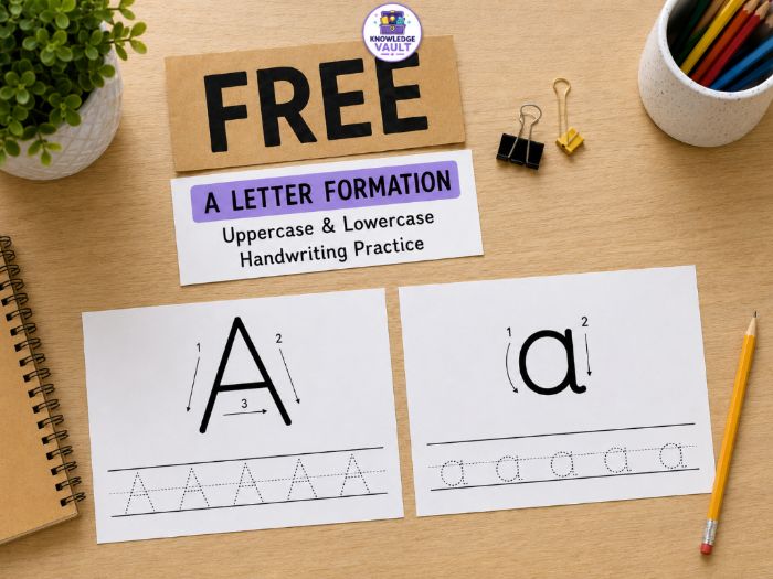 FREE A Letter Formation | Uppercase & Lowercase Handwriting Practice | EYFS KS1