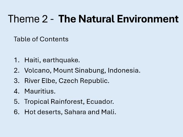 Cambridge IGCSE Physical Geography Case Studies