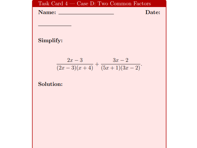 Rational Expressions Simplification Workbook for Grade 9–10, O Level, IGCSE, Matric and SSC Board Ex