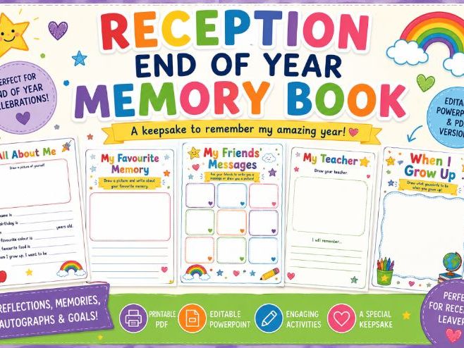 Reception End of Year Memory Book & Keepsake