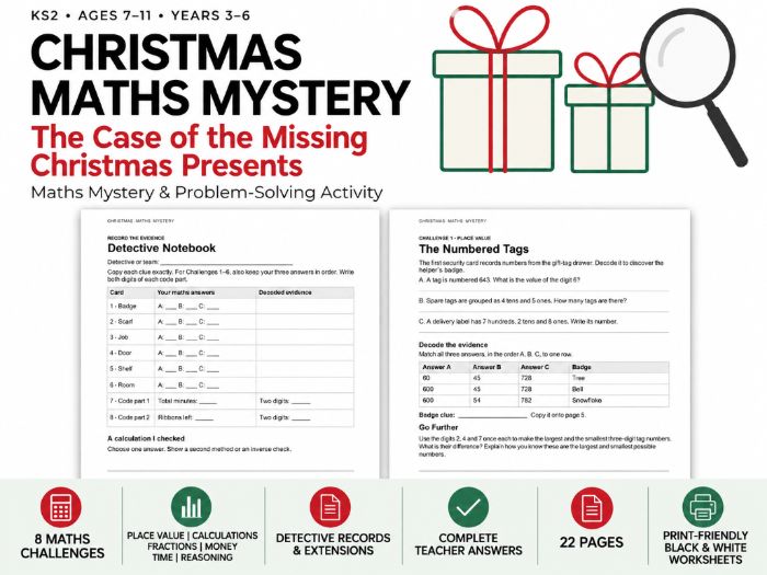 Christmas Maths Mystery KS2 | Ages 7–11