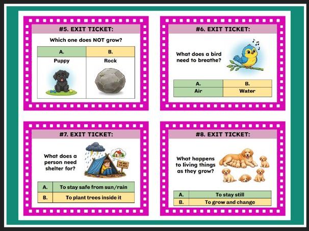 TEKS Science 1.12A - Living vs. Nonliving: Needs and Offspring