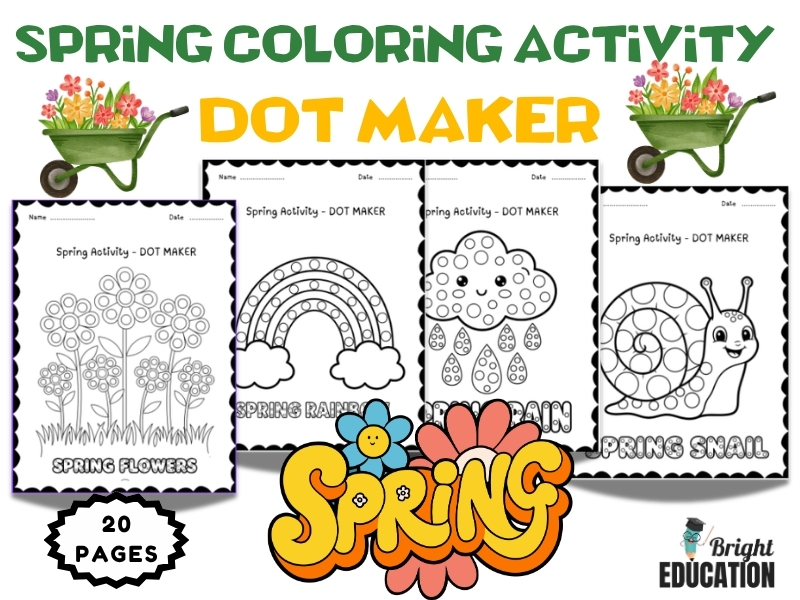 Spring Coloring Activity – DOT MAKER Coloring Sheets