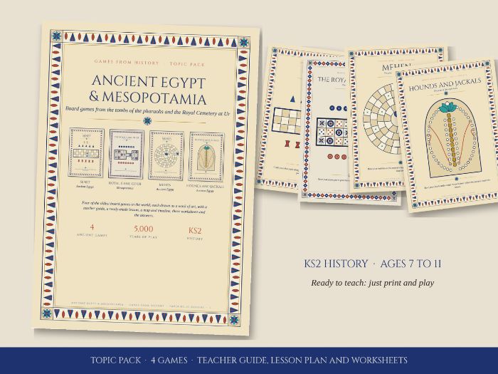 Ancient Egypt KS2 Topic Pack: Lesson Plan, Worksheets and 4 Ancient Board Games