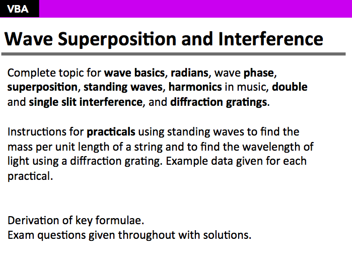 AS Physics Superposition and Interference