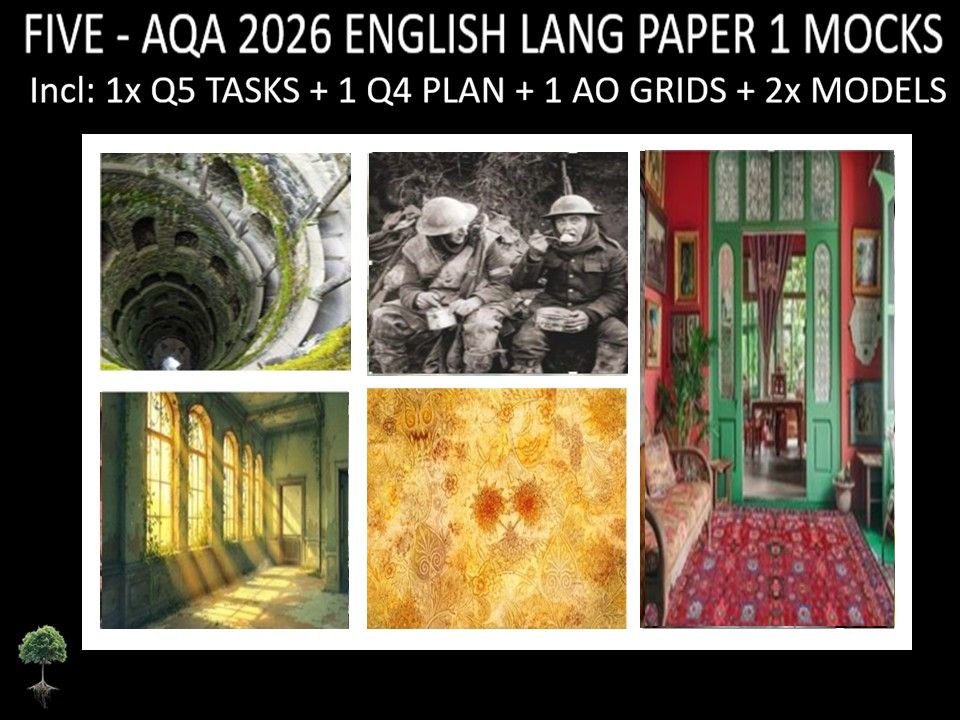 FIVE - AQA PAPER 1 | 2026 FULL MOCKS | Q5 TASKS | Q4 PLAN |AO GRIDS | MODELS