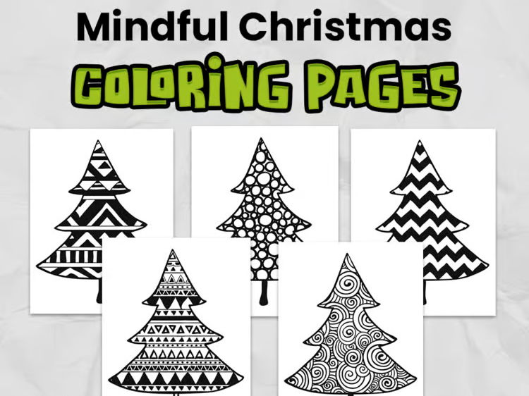 Mindful Christmas Coloring Pages | Christmas Activity for Elementary