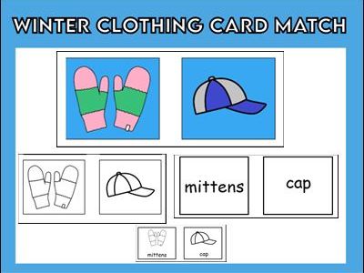 Winter Clothing Card Match