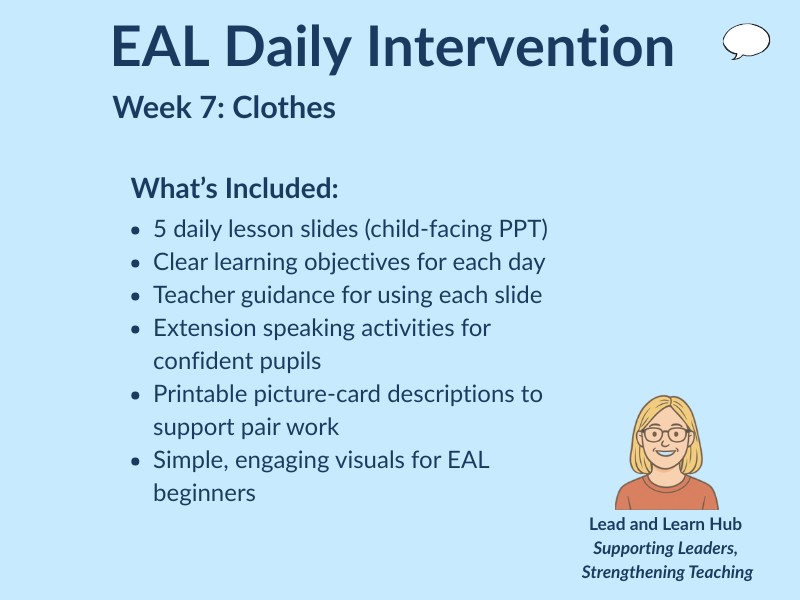 EAL Daily Intervention – Week 7: Clothes (Beginner English)
