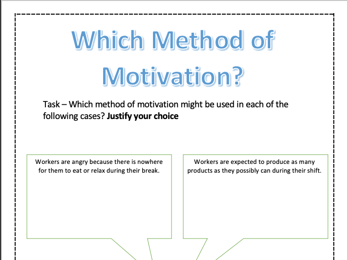 Motivational Methods - Recommendation