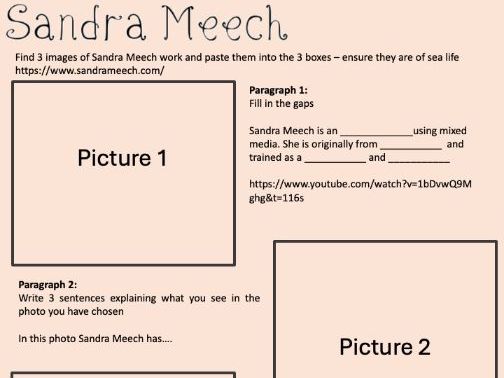Art/Textiles - Sandra Meech - Artist Research Worksheet