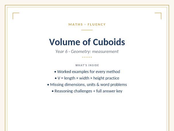 Volume of Cuboids