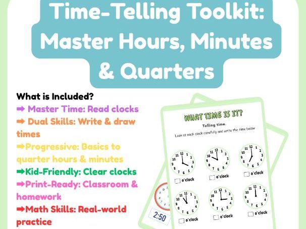 Time Tellers: A Hands-On Clock Reading Activity Pack