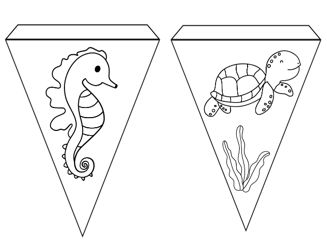 12 Page - 'Colour Your Own' Under the Sea Themed Bunting