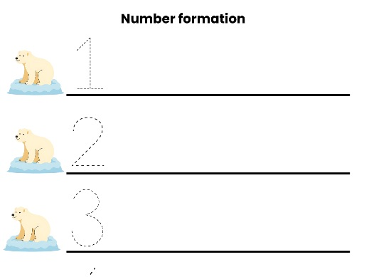 Polar Bear Number Formation 1–10 – Early Maths Practice