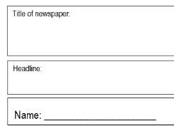Newspaper Report Planning Template