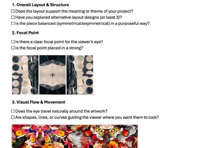 GCSE Photography A04 Presentation ideas and Composition Planning