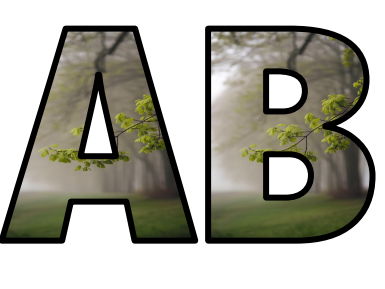 Tree Display Lettering Plant Tree Growth Woods Forest Lettering Set Display Title Letters ...