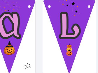 Halloween Bunting triangle cut outs for wall display