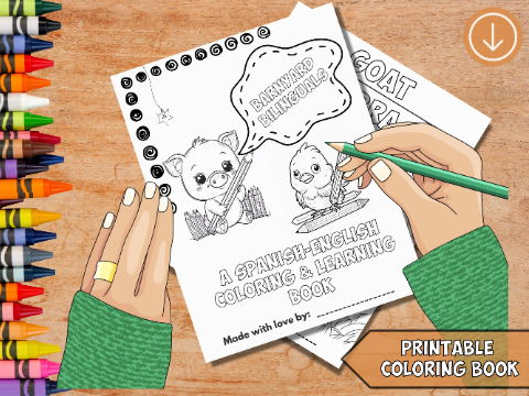 Barnyard Bilinguals : English And Spanish Farm Animals Coloring Book