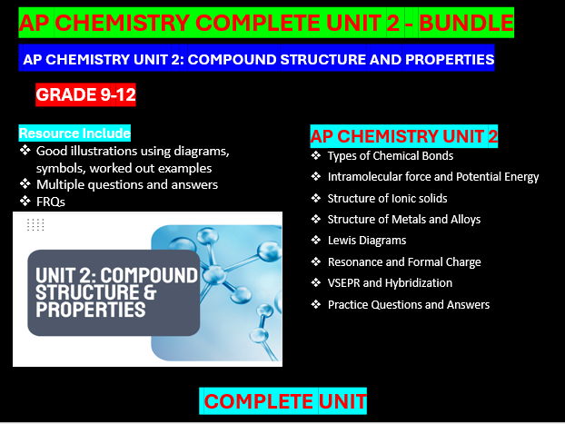 AP Chemistry Unit 2: Compound Structure and Properties Complete Unit - BUNDLE