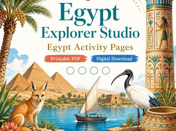 Egypt Explorer Studio | Egypt Activity Pages | Printable PDF | Digital Download