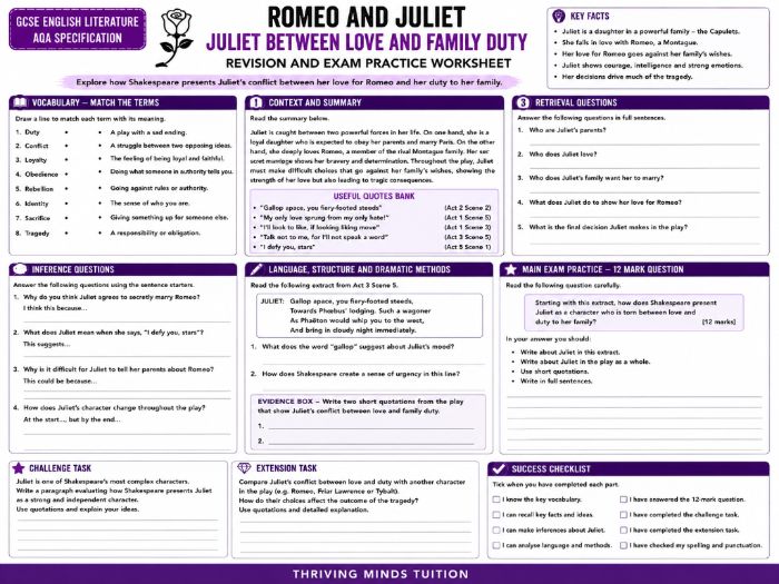GCSE Romeo and Juliet - Juliet Between Love and Family Duty
