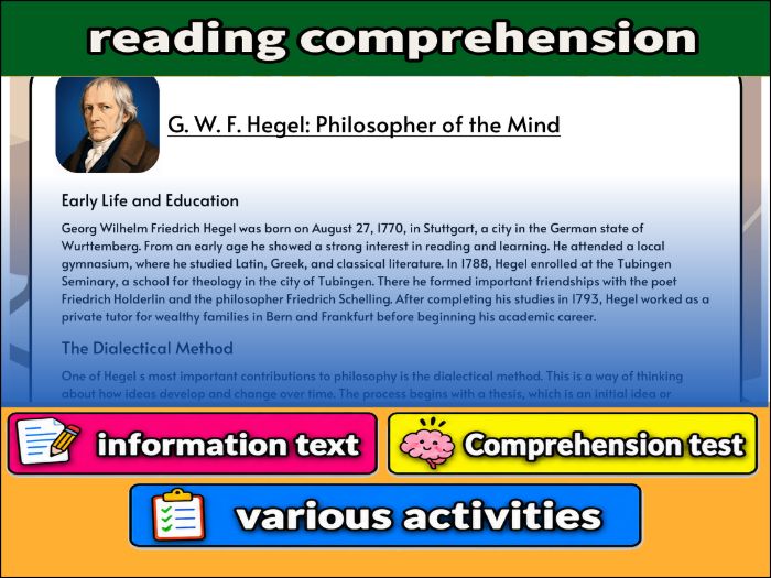 G. W. F. Hegel: Philosopher of the Mind- Reading Comprehension, Worksheet & Activities