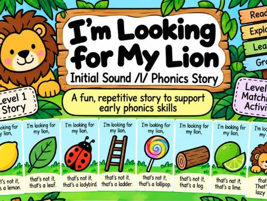 Initial Sound /l/ Phonics Story | I’m Looking for My Lion | SEND Phonics Activity