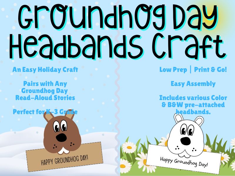 Groundhog Day Headbands – Easy Print & Go Holiday Craft (K–3)