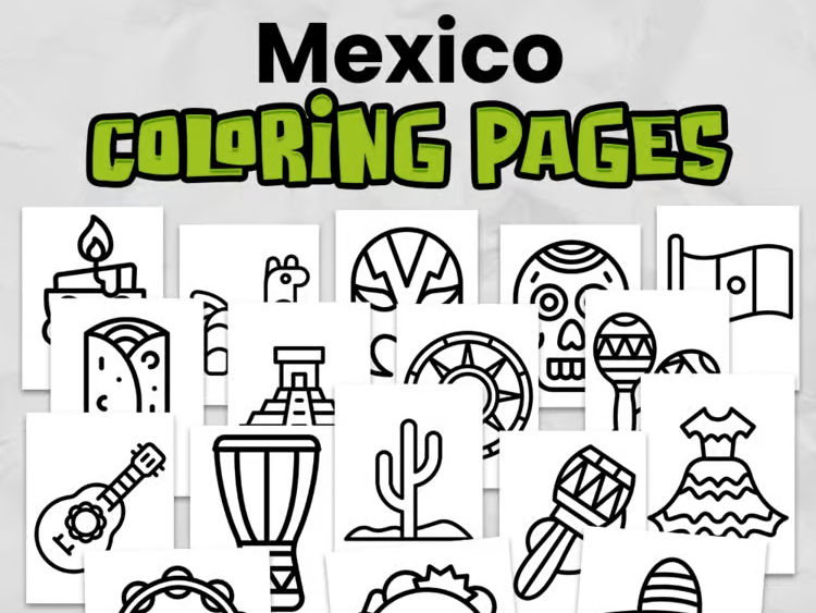 Mexico Colouring Pages | Mexico Country Study | Geography & Cultural Studies