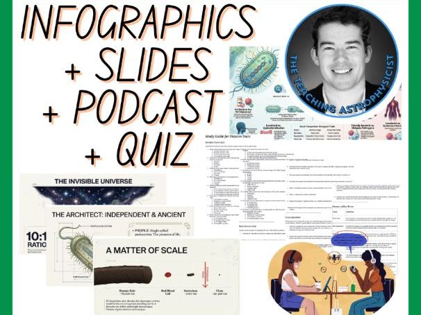 Bacteria & Viruses | Infographics + Slides + Podcast + Quiz | Biology Set