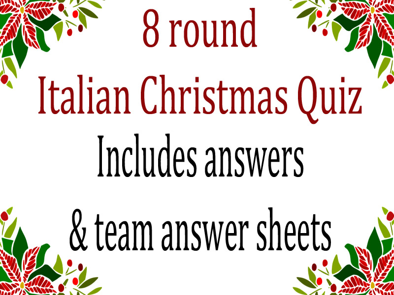 Italian 8 round Christmas quiz